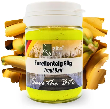 Trout Bait Dough Forellenteig Bananen Aroma Gelb 60 g Zite Fishing