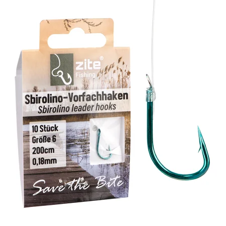 Zite Fishing Sbirolino-Vorfachhaken Größe 6 mit Schur - 10 Stück