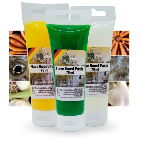 Flave Boost UV Aroma Gummiköder Pasten Set Knoblauch Anis Grundel 3x75 ml