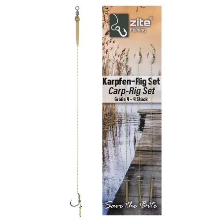 Zite Fishing Karpfen-Rigs Größe 4 Vorfach Set Gebunden 4 Stück