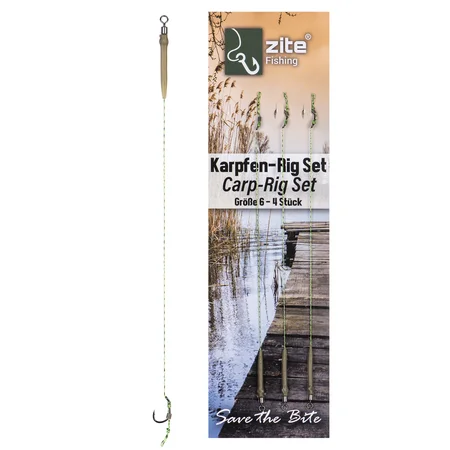 Zite Fishing Karpfen-Rigs Größe 6 Vorfach Set Gebunden 4 Stück