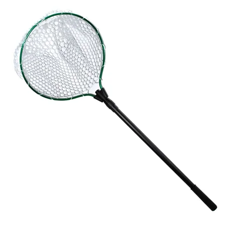 Trout Spoon Forellenkescher Gummiert & Teleskopierbar 190cm PVC-Netz 45cm