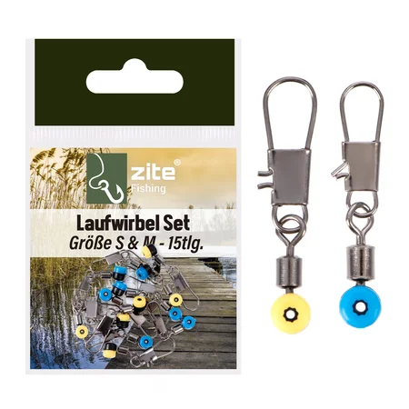 Laufwirbel Set Größen S & M - 15 Stück Perlen Wirbel Forellen Angeln & Mehr