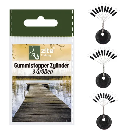 Gummistopper Schnurstopper Zylinder in 3 Gr. S,M & L Zite Fishing