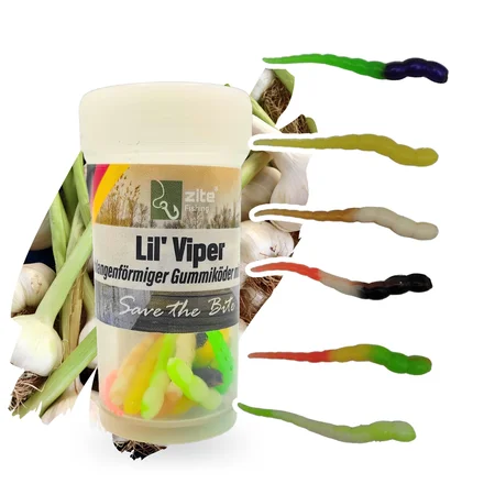 Lil' Viper Schock Mix 4,5cm 12 Stück Knoblauch Aroma Gummiköder fürs UL-Angeln