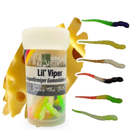 Lil' Viper Schock 4,5 cm 12 Stück Mix Käse Gummi Angelköder Forelle