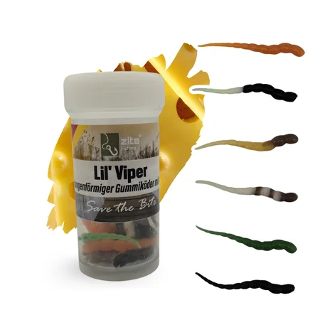 Lil' Viper 4,5 cm 12 Stück Natur Mix Käse Angelköder Gummi Forelle Ultra Light