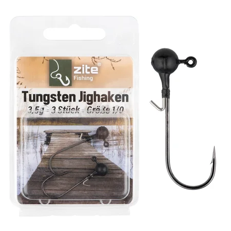 1/0 Tungsten Jighaken 3,5g 3tlg. Zite Fishing