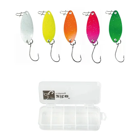 Forellen Spoons Set Neon einfarbig 5 Stück Zite Fishing