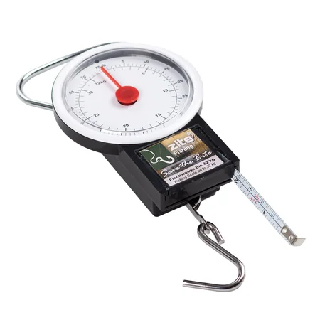 Zite Fishing Federwaage als Angelwaage 32kg mit Maßband
