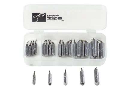 Drop Shot Blei Gewichte Sortiment in Box 3,5-14g Zite Fishing