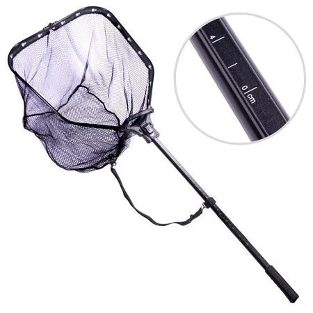 Raubfisch Kescher Gummiert mit Schultergurt & Faltbar Zite Fishing