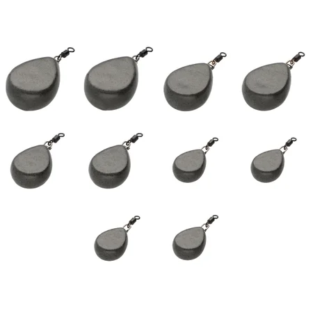 Karpfenblei Sortiment 10 Stück Flat Pear Wirbelblei 40-155g Zite Fishing
