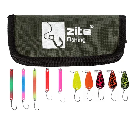 Blinker Spoon Forellenköder Set mit Ködertasche Zite Fishing
