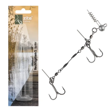 Zite Fishing Hecht Gummifisch-System S 9cm Blei 5g - ideal für Hechtköder 15-20 cm