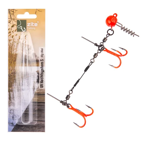 Zite Fishing Hecht Gummifisch-System S 9cm UV Aktiv 10g - ideal für Hechtköder 15-20 cm