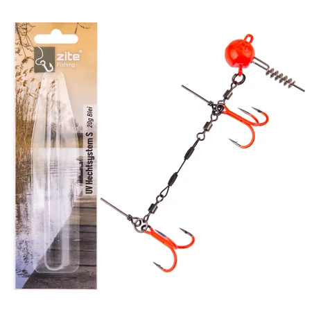 Zite Fishing Hecht Gummifisch-System S 9cm UV Aktiv 20g - ideal für Hechtköder 15-20 cm