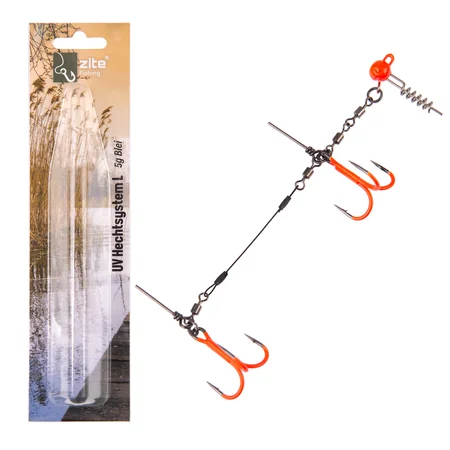 Zite Fishing Hecht Gummifisch-System L 13cm UV Aktiv 5g - ideal für Hechtköder 21-26 cm