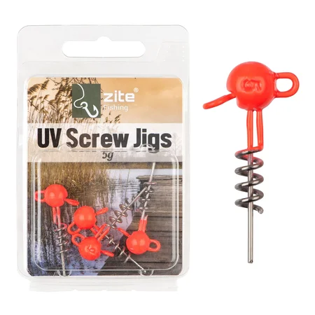 UV Screw-Jigs 5g Jigköpfe Blei Gummiköder Angeln Raubfisch 5STK