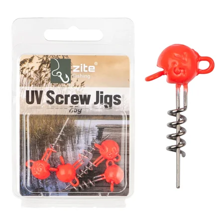 UV Screw Jigs 7,5g Jigköpfe Blei Gummiköder Angeln Raubfisch 5STK
