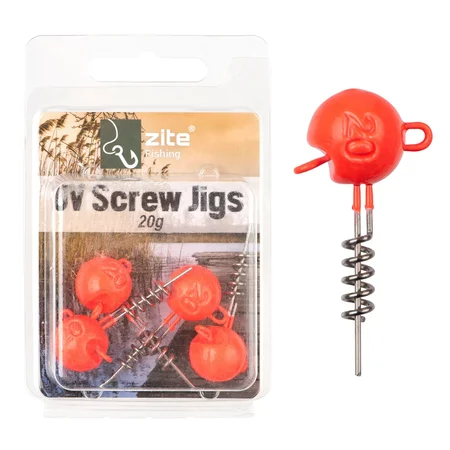 UV Screw Jigs 20g Jigköpfe Blei Gummiköder Angeln Raubfisch 5STK