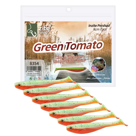 Inzite Pershad Green Tomato 8 cm 7 STK Gummiköder Barsch