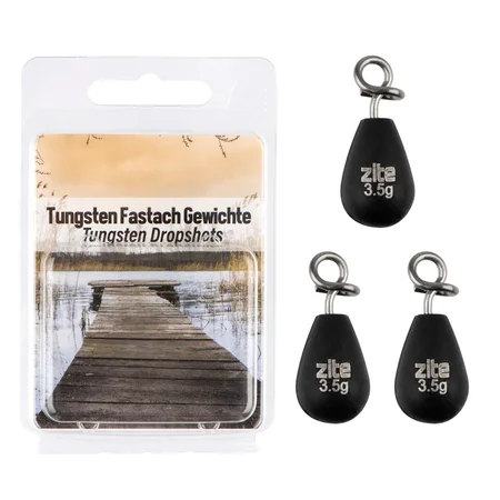 Tungsten Fastach Gewichte 3x 3,5g Einhänger mit Fastach-Clip Shallow & Jika Rig Zite Fishing