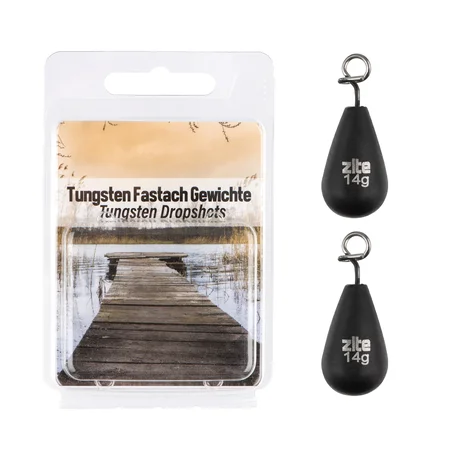 Zite Fishing Tungsten Fastach Gewichte 14g 2 tlg. Dropshot Gewichte mit Fastach-Clip Jika & Shallow Rig