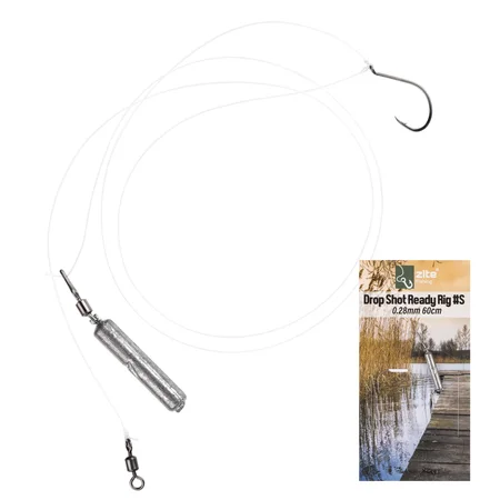 Zite Fishing Drop Shot Ready Rig #S mit 7g Blei, DS Haken & Fluorocarbon-Vorfachmaterial als Fertigmontage