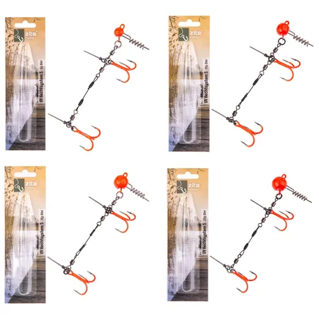 Zite Fishing Drillings-System Set S 9 cm 5-20 g UV Aktiv Gummifische 15-20 cm Hecht-Angeln