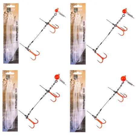 Zite Fishing Drillings-System Set L 13 cm 5-20 g UV Aktiv Gummifische 21-26 cm Hecht-Angeln