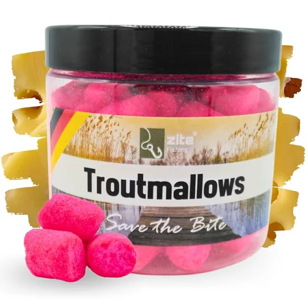 Troutmallows Angelköder Forelle Pink Käse-Aroma 40 g Zite Fishing