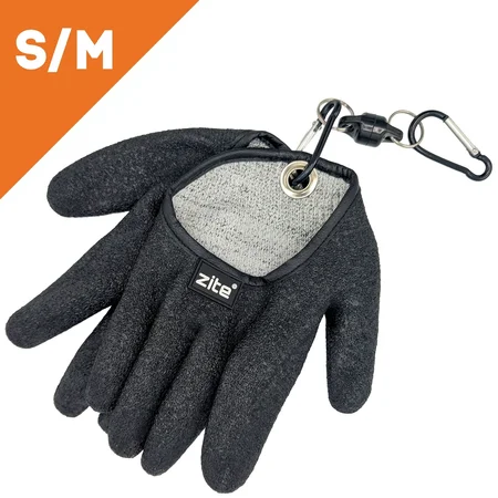 Zite Fishing Landehandschuh S/M mit Magnet-Karabiner – starker Grip & schnell trockendes Innenfutter