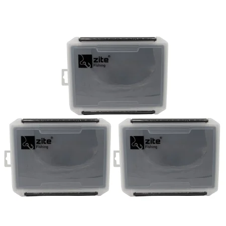 Zite Fishing Tackle Box 25,5 x 19,5 x 3,5 cm 3 Boxen im Set mit Durchgehender EVA-Schaum-Einlage Geschlitzt