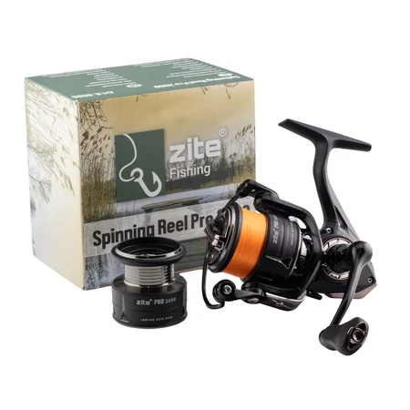Zite Fishing Spinning Reel Pro 2000 bespult Spinnrolle mit Frontbremse 8+1 2 Aluminiumspulen für Spinnfischen