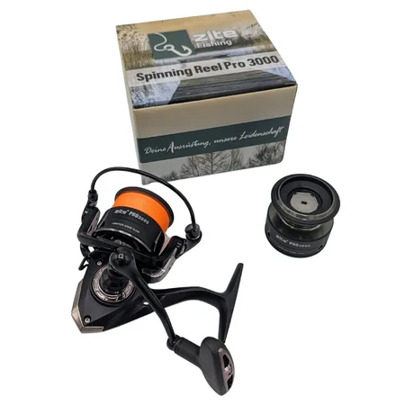 Zite Fishing Spinning Reel Pro 3000 bespult Spinnrolle mit Frontbremse 8+1 2 Aluminiumspulen für Spinnfischen