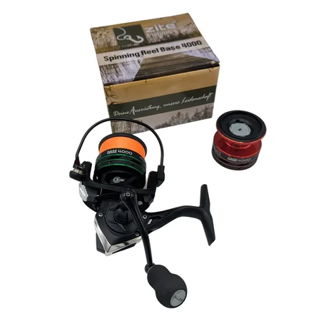 Zite Fishing Spinning Reel Base 4000 Spinnrolle mit Frontbremse 5+1 2 Aluminiumspulen für Forelle & Barsch Spinnfischen