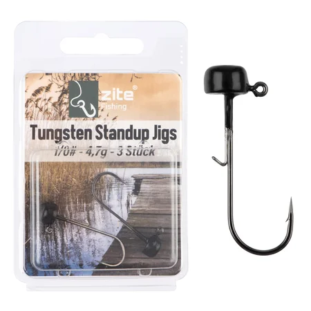 Tungsten Standup Jigs 1/0# 4,7g für Gummiköder - Bleifreier Angelhaken