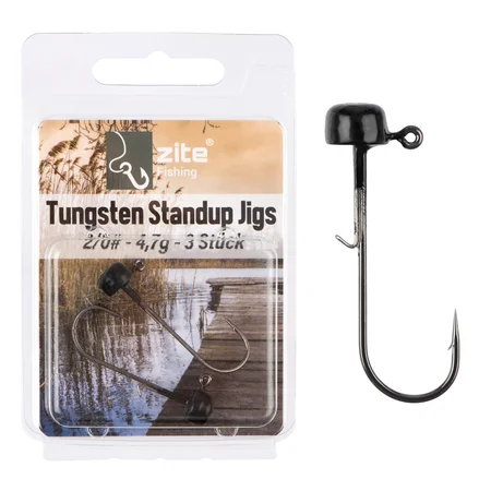 Tungsten Standup Jigs 2/0# 4,7g für Gummiköder - Bleifreier Angelhaken