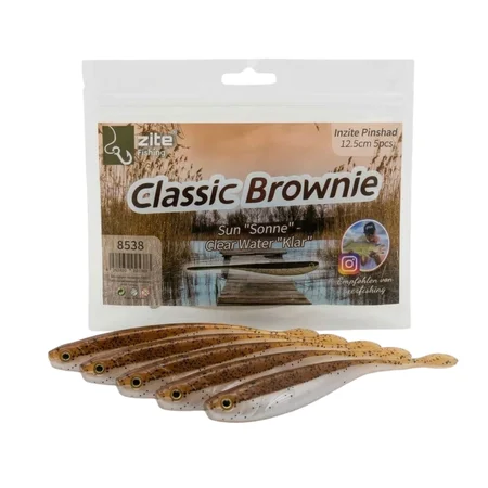 Zite Fishing Inzite Pinshad Classic Brownie Gummiköder 12,5 cm – 5 Stück Zander & Barsch Softbait