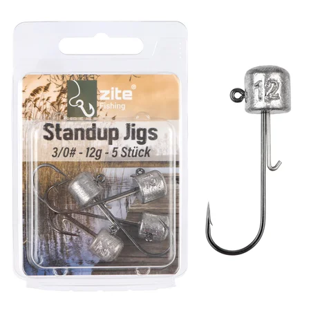 Stand Up Jigs 3/0# 12g für Gummiköder - Jighaken Grundangeln 5 Stück im Pack
