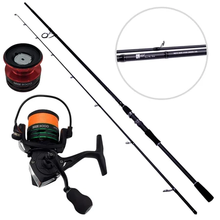 Zite Fishing Inzite Base Stick Zander 255cm 15–55g Zanderrute mit Spinning Reel Base 3000 bespult Angelrolle 5+1