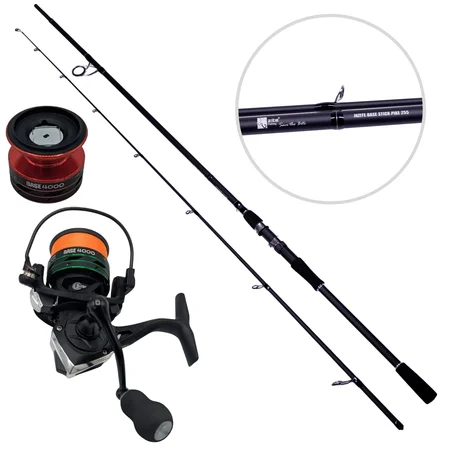 Zite Fishing Inzite Base Stick Pike 255cm 30–85g Hechtrute mit Spinning Reel Base 4000 bespult Angelrolle 5+1