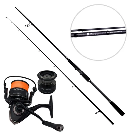Zite Fishing Inzite Pro Stick Pike 255cm 30-85g Hechtrute mit Spinning Reel Pro 4000 bespult Angelrolle 8+1