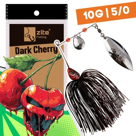Inzite Rotator Spinnerbaits 10g – Haken 5/0 – Dark Cherry – mit Doppelspinnerblatt & Fransen