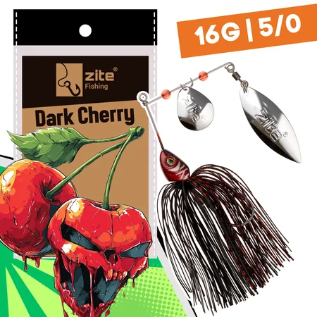 Inzite Rotator Spinnerbaits 16g – Haken 5/0 – Dark Cherry – mit Doppelspinnerblatt & Fransen