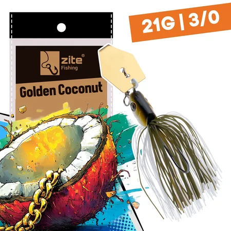 Inzite Blader Bladed Jig 21 g – Haken 3/0 – Golden Coconut – Starke Vibration & Trailerfähig