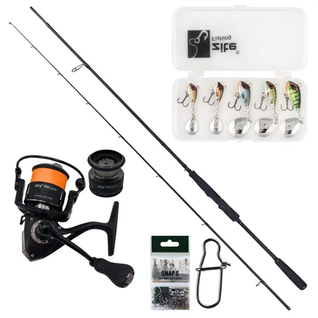 Zite Fishing Inzite Pro Stick Starter-Set Barsch Spinning Reel Pro 2000 bespult, Jigspinner Natur & Snaps