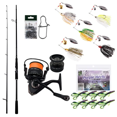 Zite Fishing Inzite Pro Stick Starter-Set Hecht Spinning Reel Pro 4000 bespult, Spinnerbait, Snaps & Inzite Braw