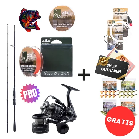 Barsch Pro Komplettset - Inzite Pro Stick Perch, Spinnig Reel Pro 2000, Angelschnur & GRATIS Zubehör 
